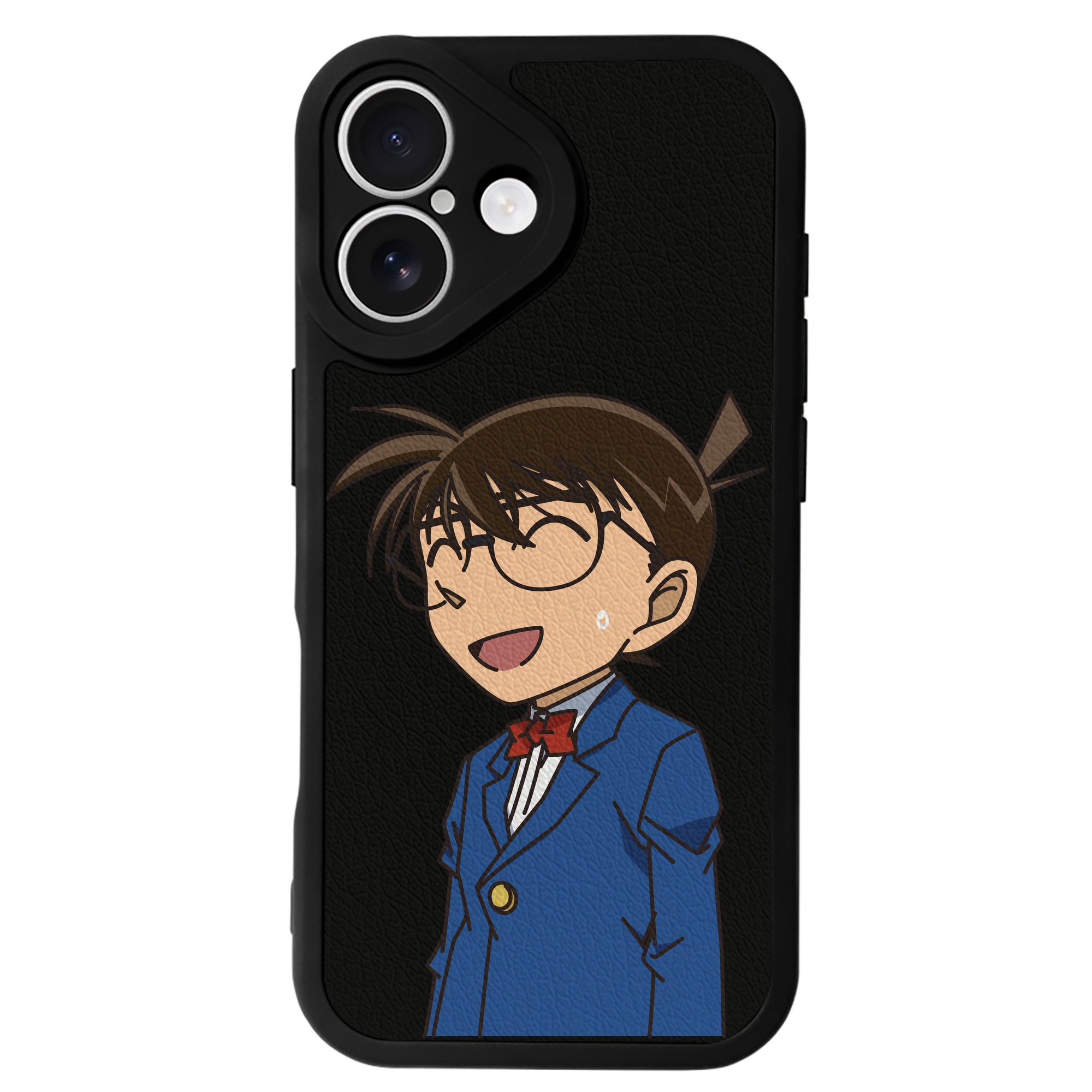 （画像用） 名探偵コナン 江戸川 コナン Detective Conan Conan Edogawa 【iPhone 16シリーズ対応】シリコンスマホケース（レザー調） 材質：シリコン